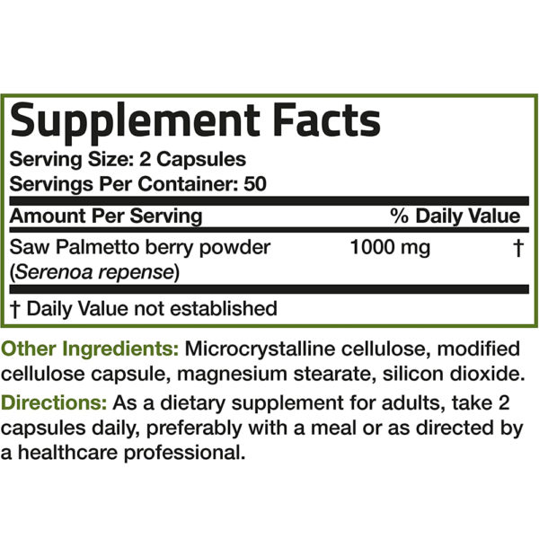 브론슨 쏘팔메토 1000mg 100정 Non-GMO