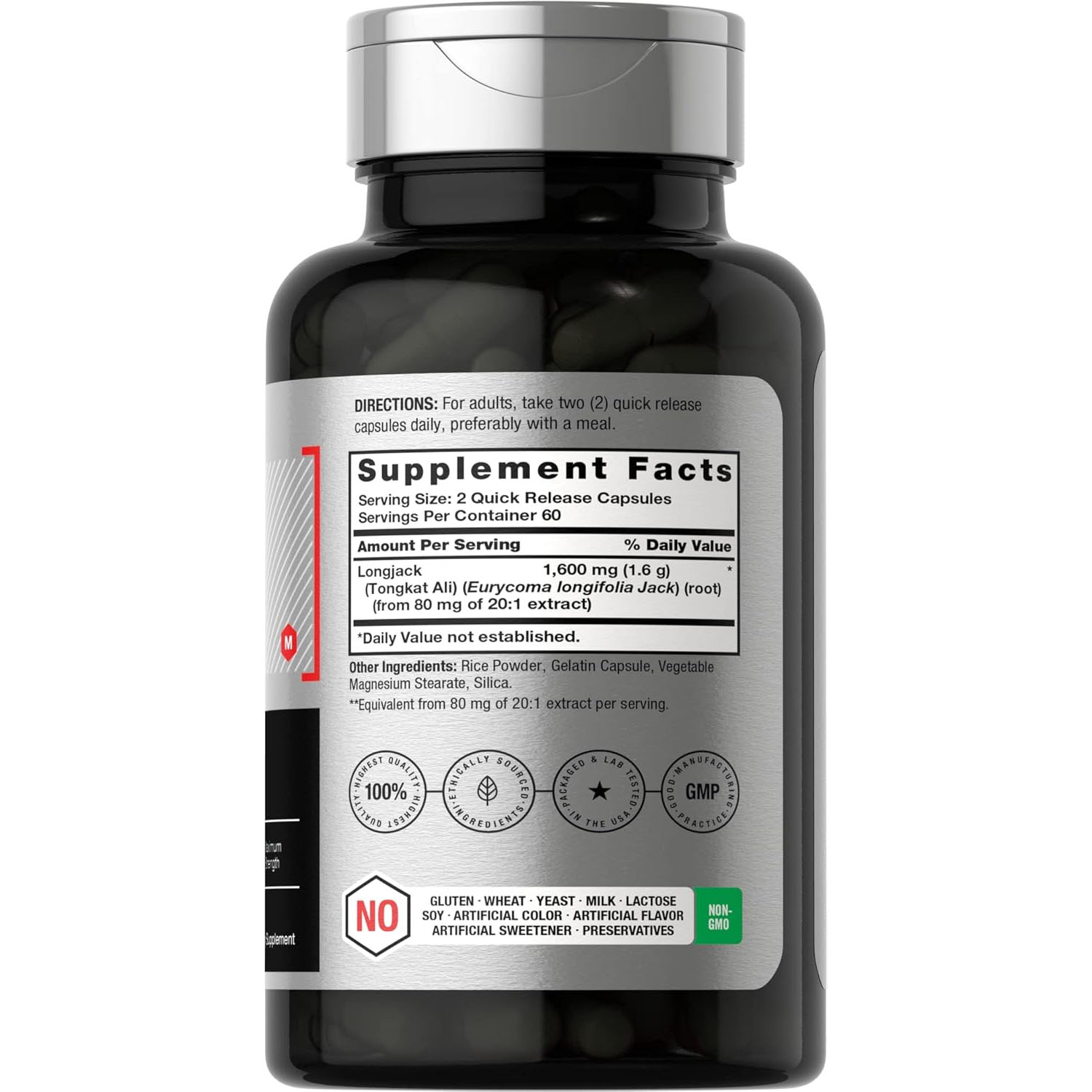 통갓알리 Tongkat Ali 1,600mg 120정 남성호르몬영양제 - 이미지 2