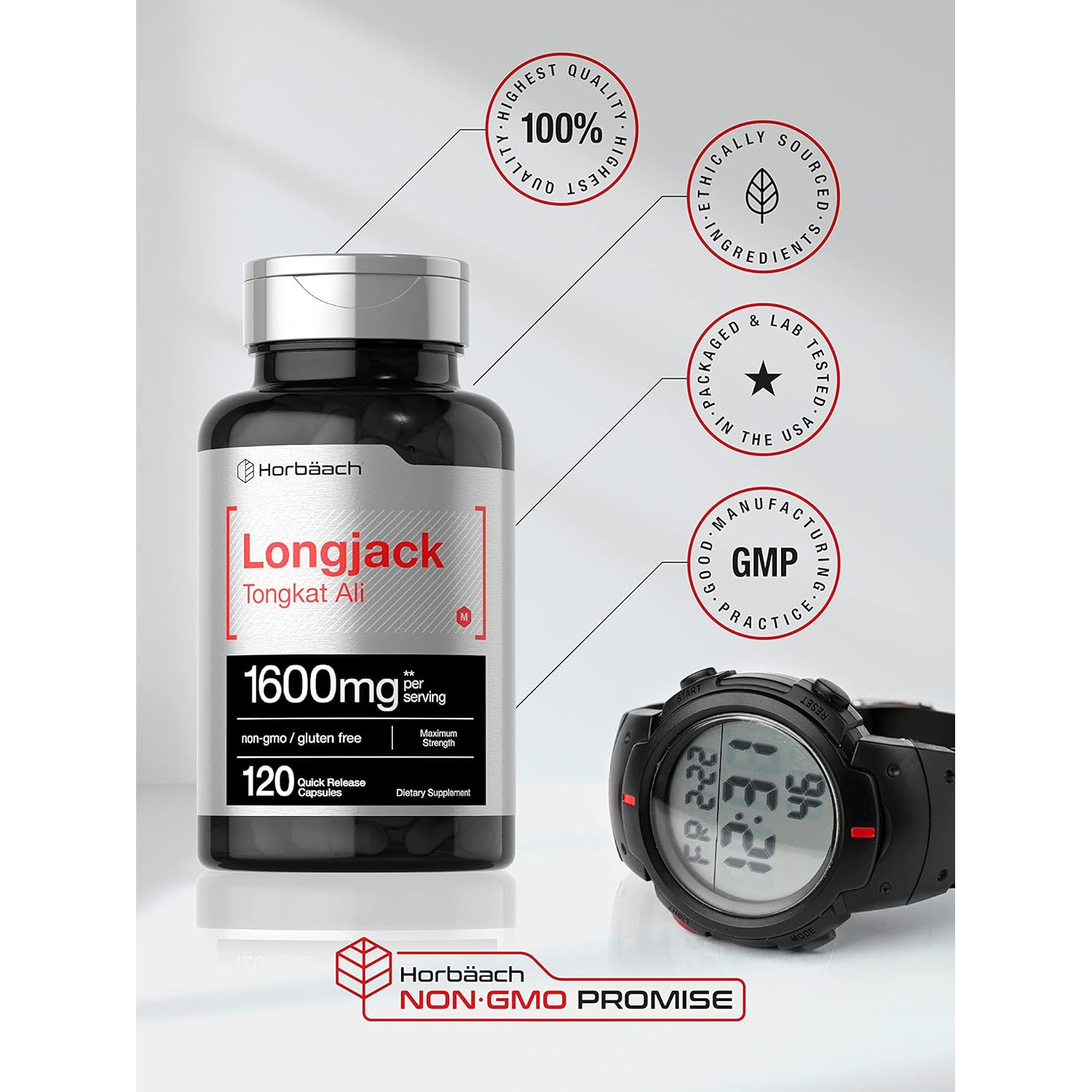 통갓알리 Tongkat Ali 1,600mg 120정 남성호르몬영양제 - 이미지 4