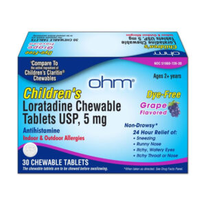 어린이 알레르기 알러지 완화제 츄어블 포도맛 30개 로라타딘 5mg